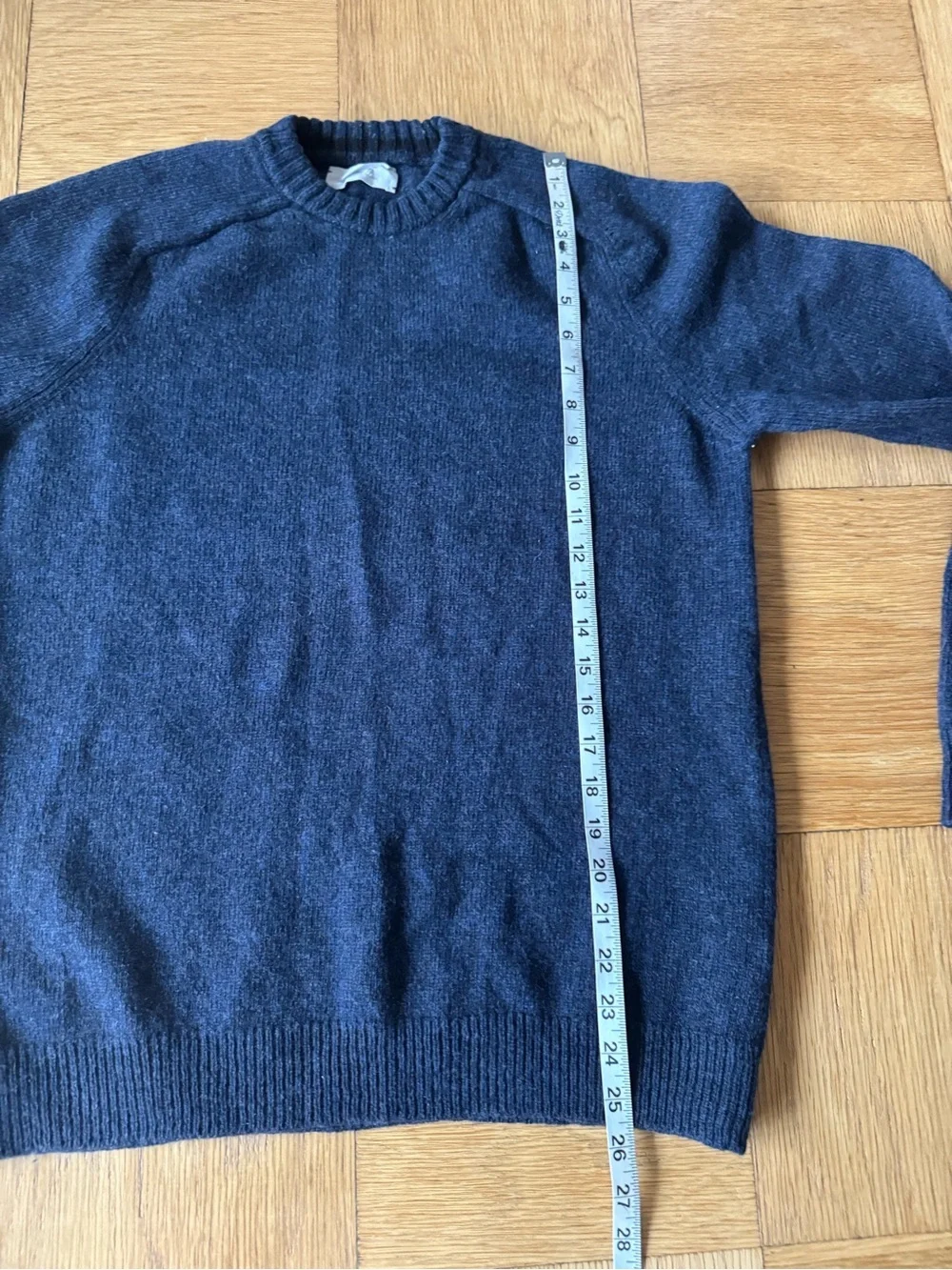 Mr P. Mens Virgin Wool Navy Pullover Sweater Crewneck Made In Italy Size XL